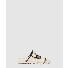 미우미우 크로셰 니트 슬라이드 샌들 5XX641