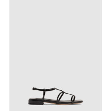 미우미우 로고 스트랩 플랫 샌들 5X896D