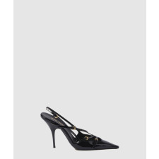 미우미우 버클 디테일 페이던트 레더 슬링백 5I013E