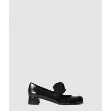 미우미우 페이던트 레더 리본 펌프스 5I363E