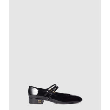 미우미우 버클 장식 페이턴트 가죽 슬링백 펌프스 5I522E