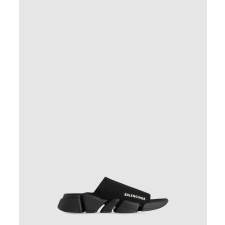 발렌시아가 스피드 2 로고 프린트 니트 슬라이드 711452