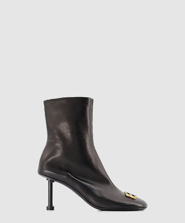 발렌시아가 BB 로고 그로피 램스킨 앵클 부츠 722311