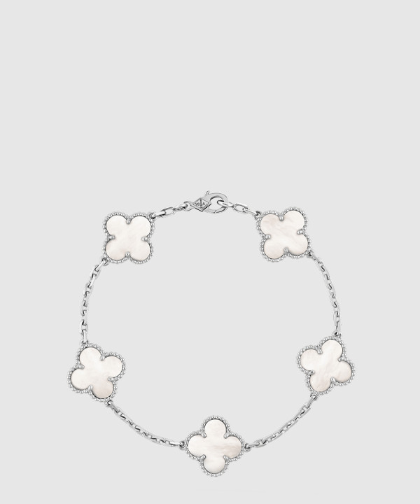 18K 하이엔드 미러급 반클리프 빈티지 알함브라 브레이슬릿 5모티브 마더오브펄 48400