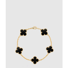 18K 하이엔드 미러급 반클리프 빈티지 알함브라 브레이슬릿 5모티브 옐로우 골드 41300