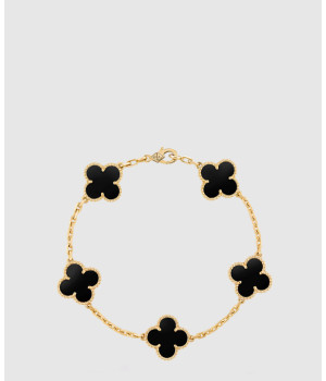 18K 하이엔드 미러급 반클리프 빈티지 알함브라 브레이슬릿 5모티브 옐로우 골드 41300