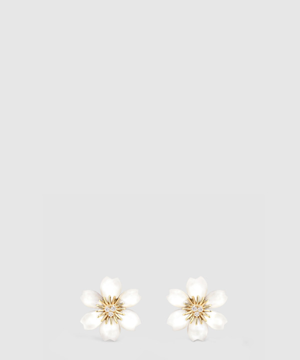 ​18K 하이엔드 미러급 반클리프 로즈 드 노엘 귀걸이 7RV00