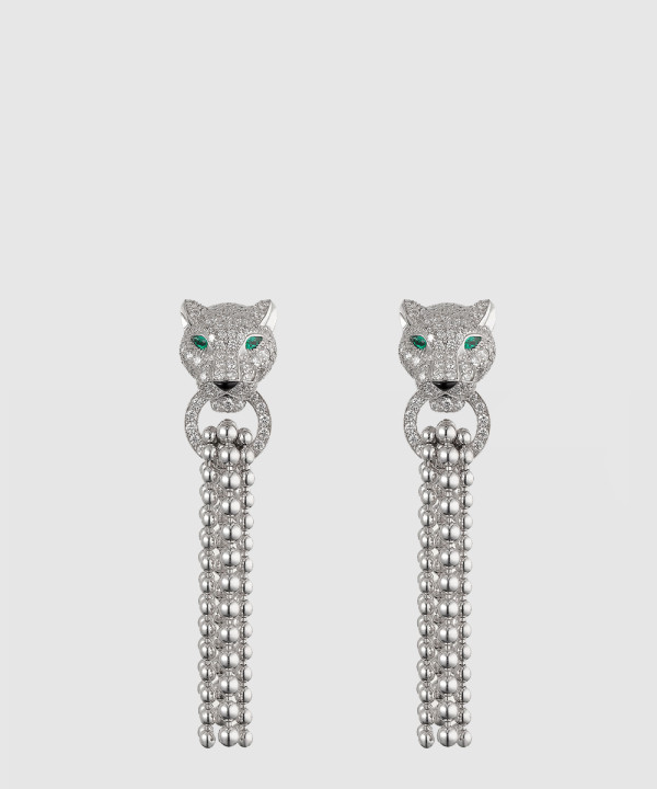 ​18K 하이엔드 미러급 까르띠에 팬더 드 세미 파베 이어링 N8515073