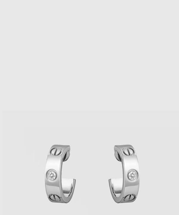 ​18K 하이엔드 미러급 까르띠에 러브 후프 이어링 클래식 다이아 B8022800