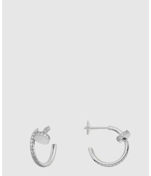 ​18K 하이엔드 미러급 까르띠에 저스트 앵 끌루 후프 이어링 스몰 파베 B8301431