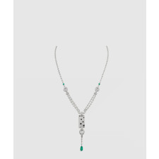 ​​18K 하이엔드 미러급 까르띠에 팬더 드 네크리스 에메랄드 파베 세팅 H7000741