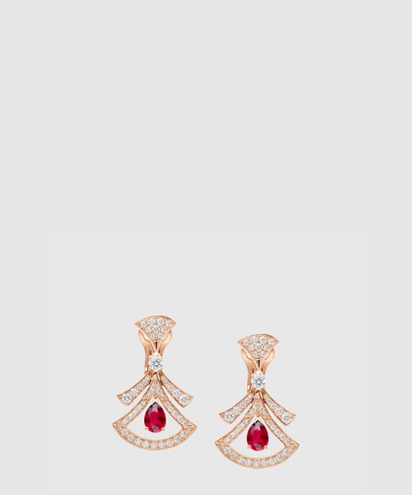 ​18K 하이엔드 미러급 불가리 디바스 드림 루벨라이트 로즈골드 귀걸이 356954