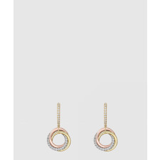 ​18K 하이엔드 미러급 까르띠에 트리니티 이어링 세미 파베 B8301465