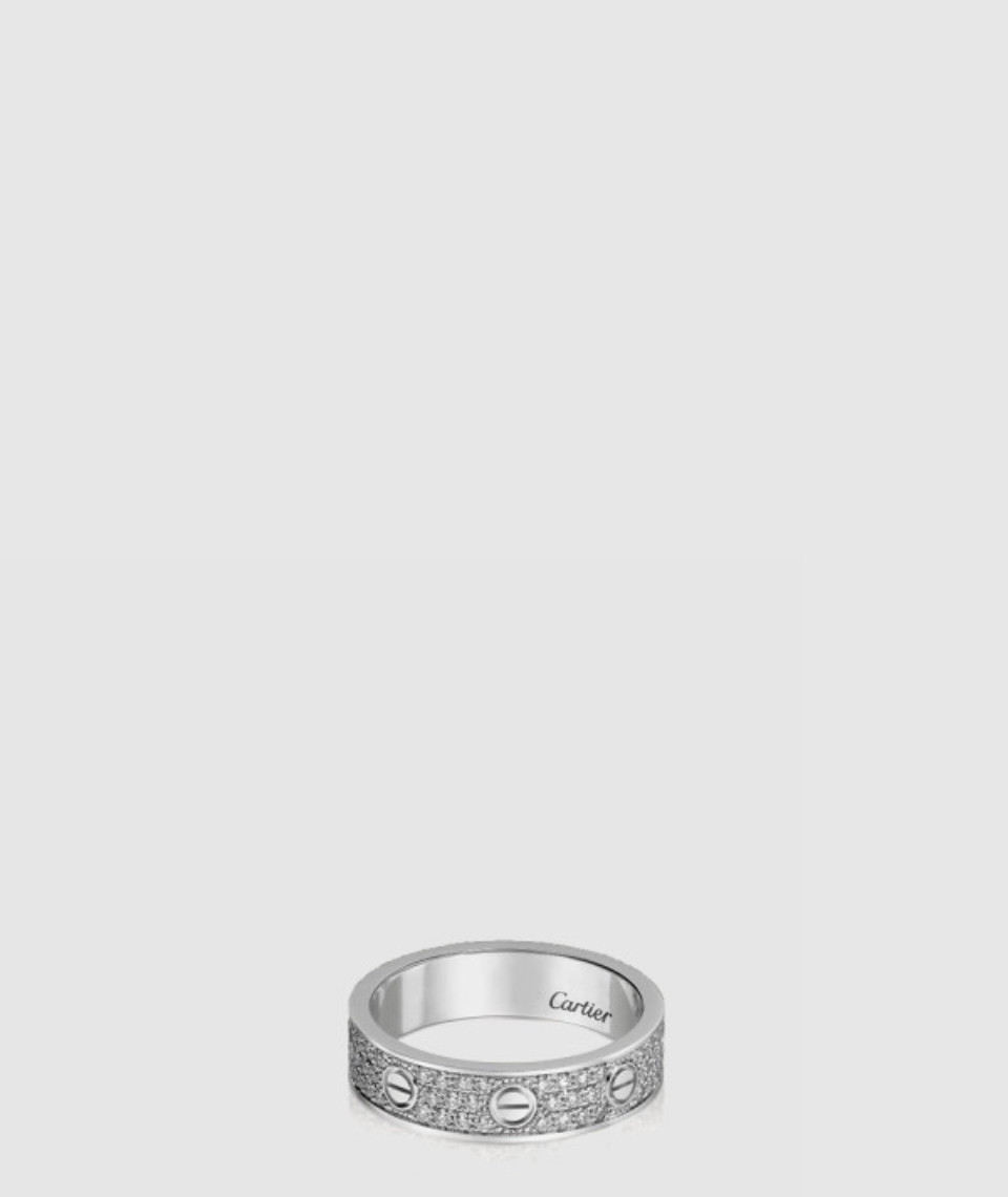 ​18K 하이엔드 미러급 까르띠에 러브 링 스몰 파베 세팅 B4083400