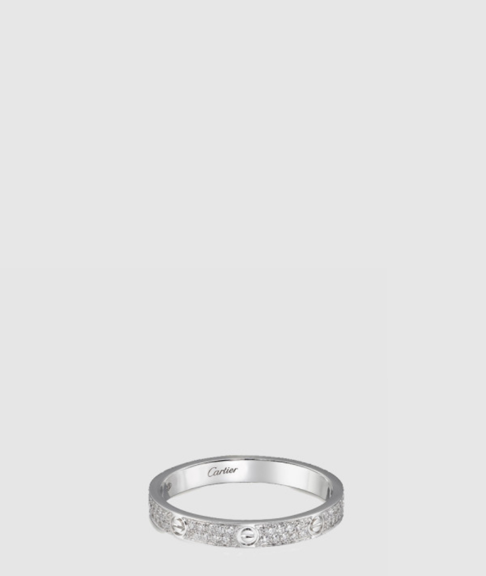 ​18K 하이엔드 미러급 까르띠에 러브 링 반지 미니 파베 B4218200