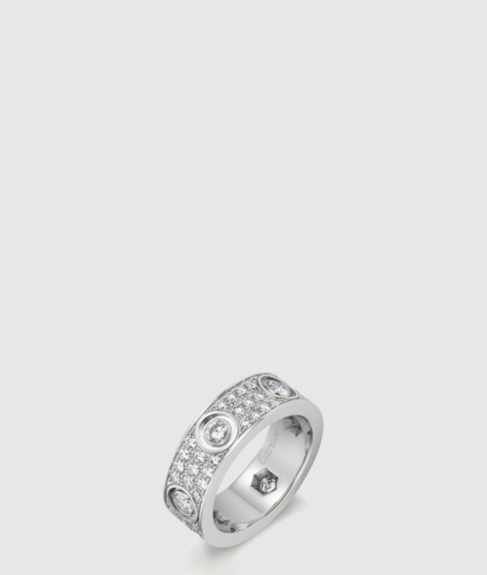 ​18K 하이엔드 미러급 까르띠에 러브 링 클래식 파베 다이아 6개 N4210400