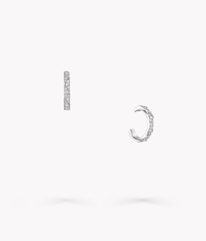 18K 하이엔드 미러급 그라프 로렌스 시그니처 파베 후프 이어링 RGE1584