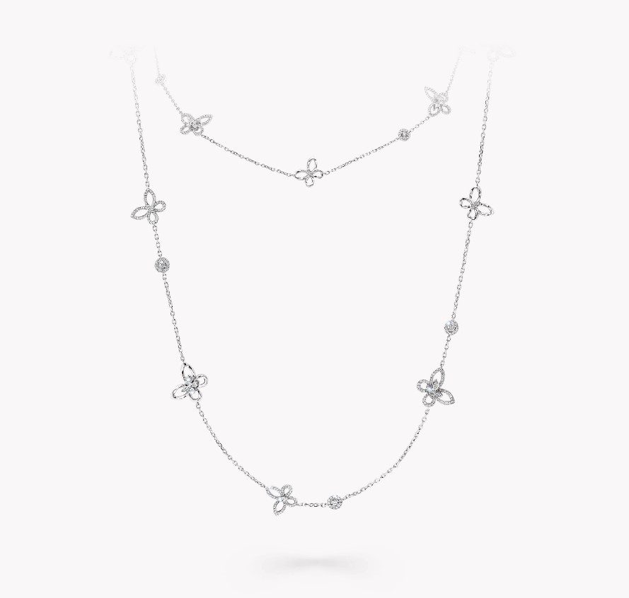 18K 하이엔드 미러급 그라프 버터플라이 실루엣 롱 네클리스 RGP749