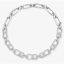 18K 하이엔드 미러급 메시카 쏘 무브 XL 파베 세팅 네크리스 13079