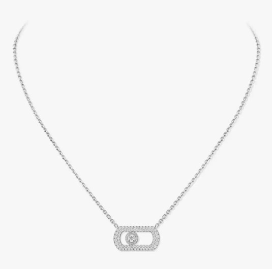 18K 하이엔드 미러급 메시카 쏘 무브 파베 세팅 네크리스 12945