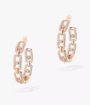 18K 하이엔드 미러급 메시카 무브 링크 SM 후프 이어링 12716