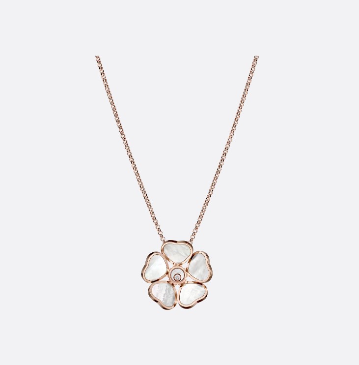 18K 하이엔드 미러급 쇼파드 해피 하트 플라워 네크리스 79A085