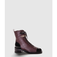 샤넬 컴포트 블록힐 가죽 부츠 G45005