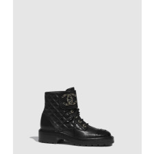 샤넬 CC로고 퀄팅 레이스업 부츠 G36424