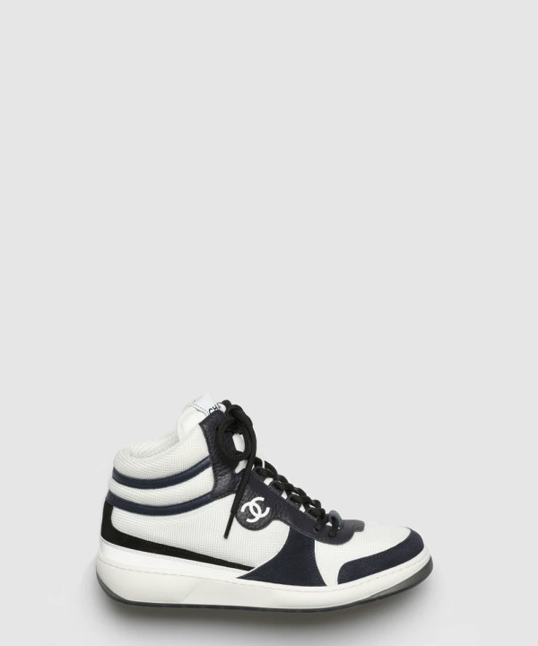 샤넬 패브릭 스웨이드 카프스킨 테니스 스니커즈 G38804