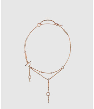 18K 하이엔드 미러급 에르메스 Chaine d'ancre Chaos lariat necklace