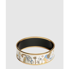 18K 하이엔드 미러급 에르메스 티 포 투(Tea for Two)' 에나멜 와이드 뱅글