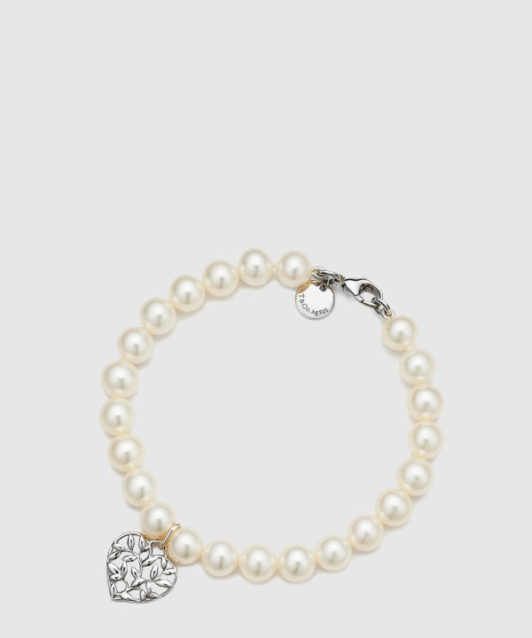 18K 하이엔드 미러급 티파니앤코 팔로마 피카소 올리브 리프 펄 하트 브레이슬릿