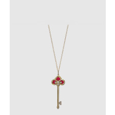 18K 하이엔드 미러급 티파니앤코 플뢰르 드 리스 키 펜던트 목걸이