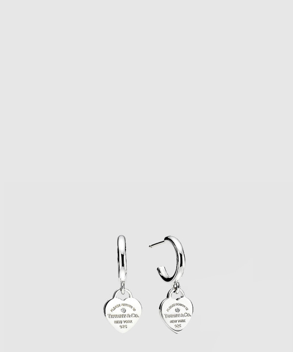 18K 하이엔드 미러급 티파니앤코 리턴 투 티파니™ 하트 태그 후프 이어링