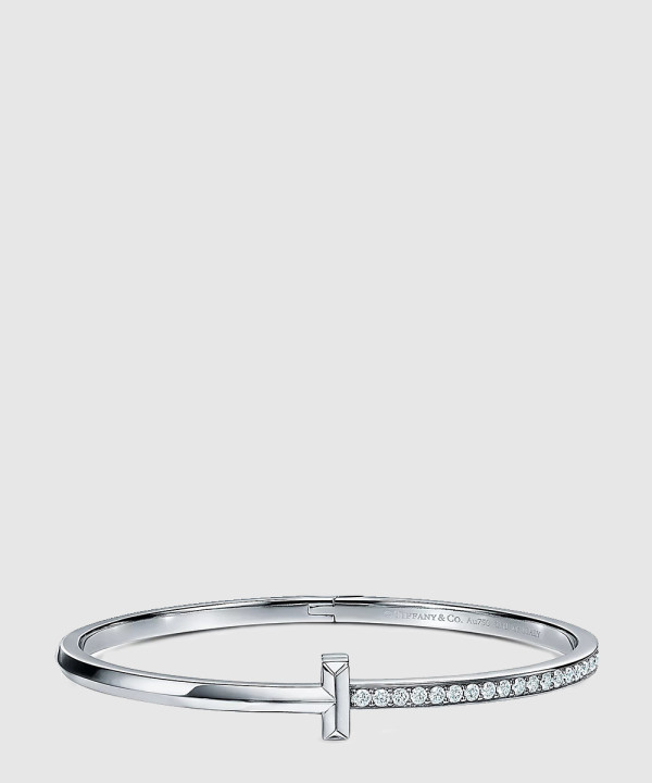 18K 하이엔드 미러급 티파니앤코 T1 네로우 다이아몬드 힌지드 뱅글