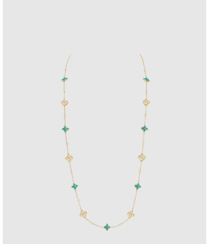 18K 하이엔드 미러급 루이비통 컬러 블라썸 BB 멀티 패턴 롱 목걸이 Q94887